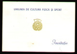 1962 Invitatie Uniunea de Cultura Fizica si Sport - Conferinta pe tara