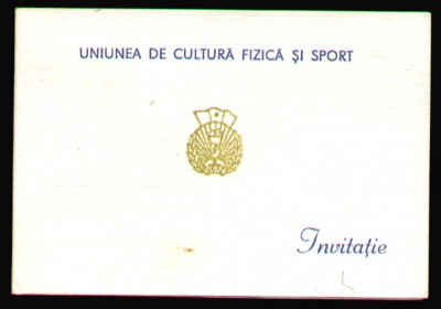 1962 Invitatie Uniunea de Cultura Fizica si Sport - Conferinta pe tara foto