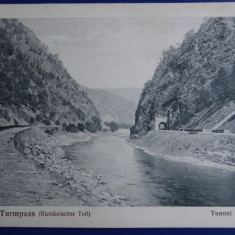 Carte Postala - Tunnel bei Brezoi - Roter Trumpass - Pasul Turnu Roșu - necirculat 1918 - deosebit