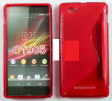 Toc silicon S-Case C1905 Sony Xperia M, Rosu