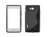Toc silicon S-Case LG Optimus L7 P700, Negru, Alt model telefon LG