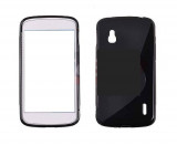 Toc silicon S-Case LG Nexus 4 E960, Negru, Alt model telefon LG