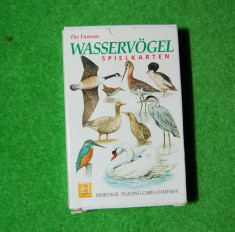 Joc de carti pentru copii, Wasservogel (pasari de apa), cu imagini foarte frumoase, instructiuni in limba germana, joc complet, 54 cartonase, educatie foto