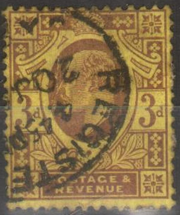 Anglia, 1902, regele EDWARD al VII-lea, stampilat