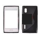 Toc silicon S-Case LG Optimus L5 E610, Negru, Alt model telefon LG