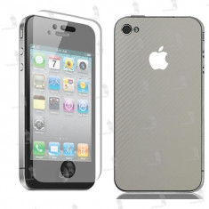 Apple iPhone 4 folie de protectie carcasa 3M DI-NOC carbon alb (incl. folie ecran) foto