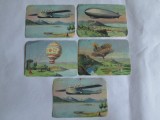 Cumpara ieftin LOT 5 CARTONASE SCOLARE TRANSPORTURI AERIENE 8 X 12 CM DIN ANII 30