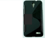 Toc silicon S-Case Orange San Remo / Alcatel One Touch Idol OT-6030D, Negru