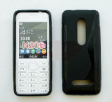 Toc silicon S-Case Nokia 206, Negru, Alt model telefon Nokia