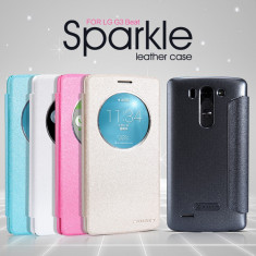 Husa LG G3 Mini S-VIEW Sparkle Leather by Nillkin Black foto