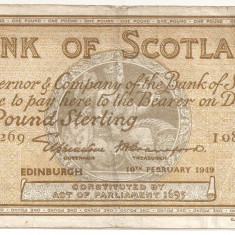 SCOTIA BANK OF SCOTLAND 1 POUND LIRA 1949 U