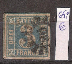 Germania, Bayern, 3 kr., 1849, stampilat foto