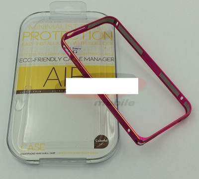 Bumper aluminiu iPhone 4 / 4S roz foto