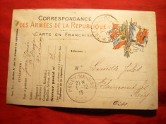 Carte Postala Militara Franceza - Primul Razboi Mondial , 1915 , circulata foto