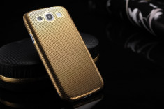 Husa / toc protectie Samsung Galaxy S3 lux - 100% aluminiu perforat, 0.3 mm grosime, culoare - GOLD - LIVRARE GRATUITA prin Posta la plata cu cardul foto