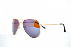 Ochelari de soare tip RayBan Aviator - Albastru/Argintiu foto