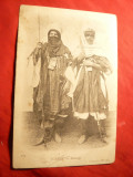 Ilustrata - Tuaregii - Tunisia , circulat 1906 , cu Posta Franceza in Tunisia, Circulata