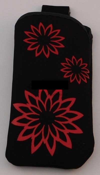Toc textil cu tragator imitatie piele intoarsa Nokia 6300 model floare