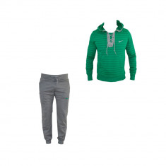 Trening Nike - Conic de bumbac, Lines Edition - Gri cu Alb si Verde - S M L XL foto