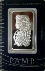 Lingou argint pur .999, PAMP Suisse, argint investitie, argint cadou, argint Elvetia, 1 oz ag, 31.1 g argint pur foto