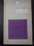 INTRODUCERE IN SEMANTICA -- Tullio de Mauro - Traducere: Anca Giurescu -- 1978, 266 p., Alta editura