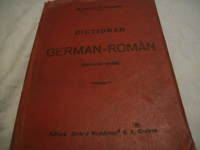 dictionar german-roman-max. w. schroff-editiune mare 1916 foto