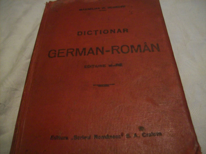 dictionar german-roman-max. w. schroff-editiune mare 1916
