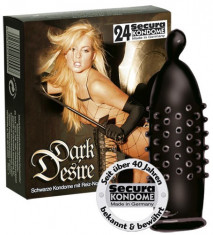 24 buc. Prezervative Negre Secura Dark Desire foto