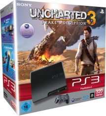 Consola Sony PlayStation 3 Slim 320GB + joc Uncharted 3 - Drake&amp;#039;s Deception (SO-9172895) foto