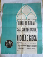 AFIS CONCERT CORAL SUSTINUT DE CORALA ,,CANTORES AMICITIAE&amp;quot; DIRIJOR NICOLAE GISCA 13 DEC.1976 ORA 20 foto