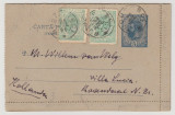 CARTE POSTALA 25.07.1896 BUCURESTI - OLANDA ; LECTIA CU ERORI FILATELICE