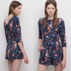 Salopeta Dama cu imprimeu floral Pull and Bear foto