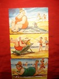 Set 3 Ilustrate - Caricaturi cu femei grase - Ed. Belgia