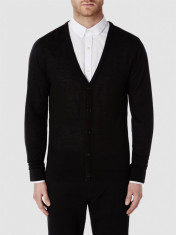 Cardigan 100% lana premium, cu nasturi - SELECTED - art 16030550 negru foto