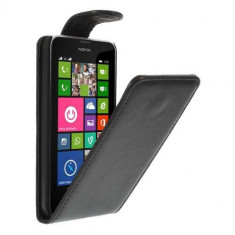 Husa Flip Vertical Nokia Lumia 630 Piele PU Neagra foto