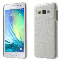 Husa Samsung Galaxy A3 SM-A300F/DS Dual SIM Piele De Crocodil Alba foto