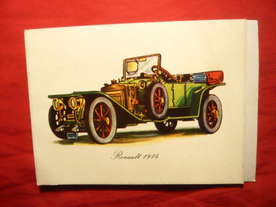 Ilustrata Automobil Renault -1914 , adeziva foto