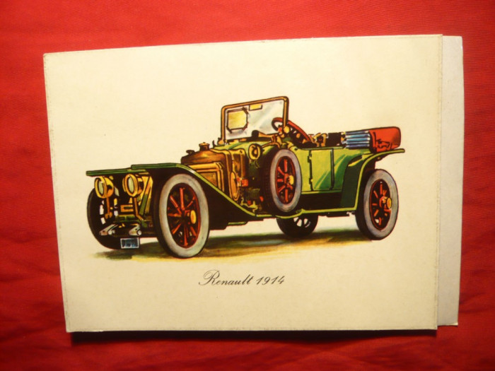 Ilustrata Automobil Renault -1914 , adeziva