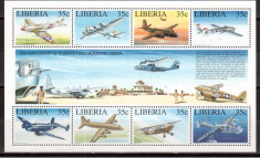 LIBERIA 1994, Aviatie, serie neuzata, MNH foto