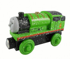 Wooden trenulet Thomas - SNOW COVERED PERCY locomotiva din lemn cu magnet - NOU foto