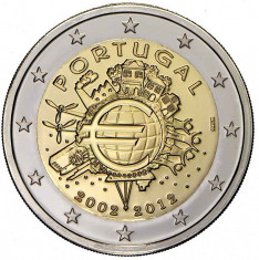 PORTUGALIA 2 euro comemorativa 2012 TYE-10ani euro, UNC foto