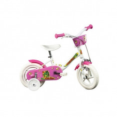 Bicicleta 108 FL cu maner pentru parinti Alb Dino Bikes foto