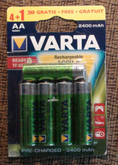 Acumulatori Baterii Reincarcabile AA VARTA Ni-MH 2400mAh R6 set de 5 bucati Rechargeable Accu foto