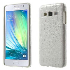 Husa Samsung Galaxy A3 A300G/DS Piele De Crocodil Alba foto