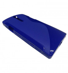 Husa Protectie Spate OEM Sony Ericsson Xperia S LT26i din Silicon Model S Line Albastra foto