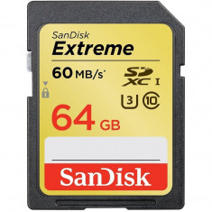 Card Sandisk Extreme SDXC 60Mbs UHS-I U3 64GB Class 10 foto