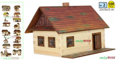 Casa traditionala din barne de lemn jucarie eco walachia log cotage lego wood foto