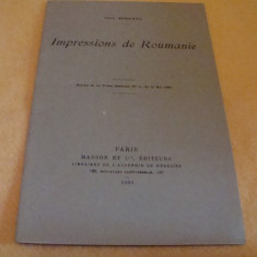 Leon Bernard - Impressions de Roumanie - ed Masson - Paris - 1930 - extras - brosura 20 pag