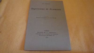 Leon Bernard - Impressions de Roumanie - ed Masson - Paris - 1930 - extras - brosura 20 pag foto