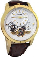 Ceas Fossil ME1127 Twist Gold Brown Barbatesc foto